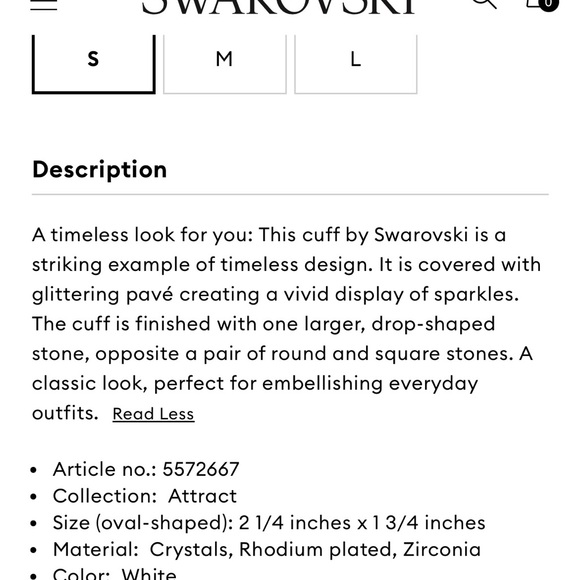 Swarovski attract cuff bracelet small - Picture 4 of 5